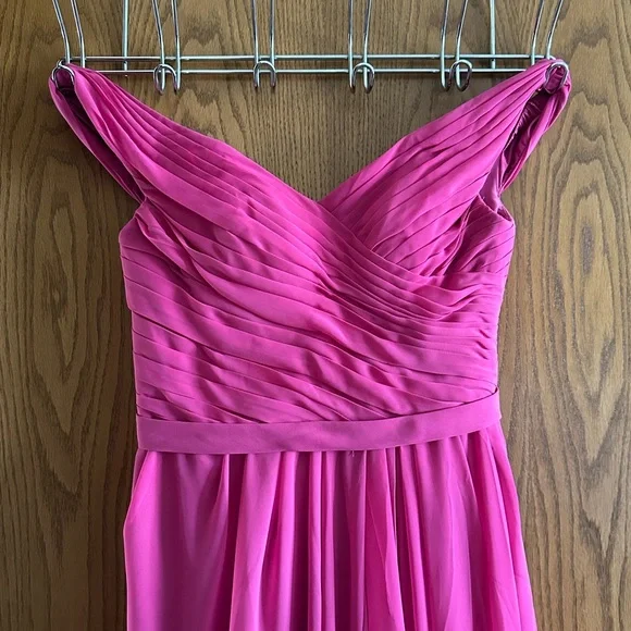 Azazie Audrianna Fuchsia Off-Shoulder Dress - Picture 6 of 11